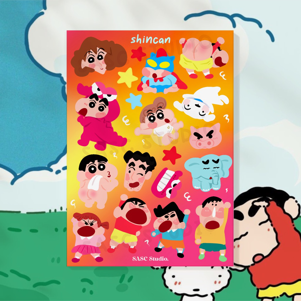 

SHINCAN stickersheet waterproof scrapbook journal chokobi | aksesoris hp laptop casing botol minum