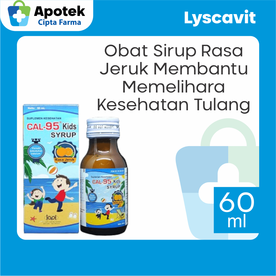 Cal 95 Kids Sirup Rasa Jeruk Cal95 Call 95 Kal 95 Calcium Kalsium Anak Vitamin D3 Vitamin K2 Zinc Ma