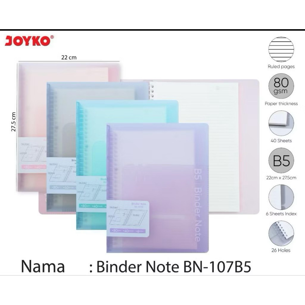 

Map Binder Note Joyko BN 107 A5/B5 (pcs)