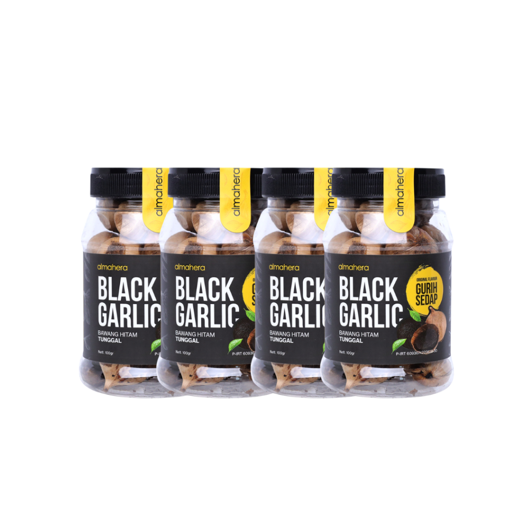

ALMAHERA - Black Garlic Bawang Hitam Tunggal Paket 4 pcs 100gr