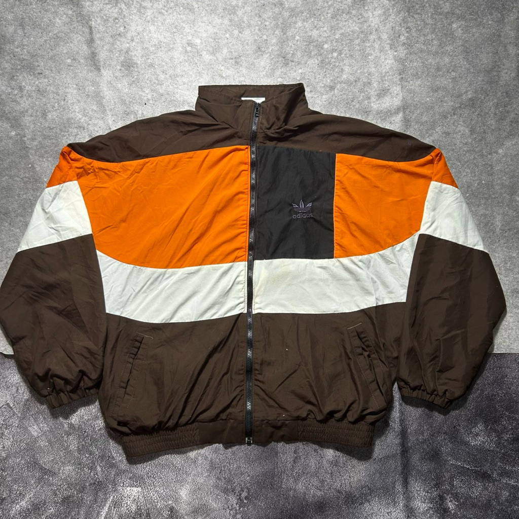Windbreaker Nylon Jacket Rework Adidas Treefoil Vintage