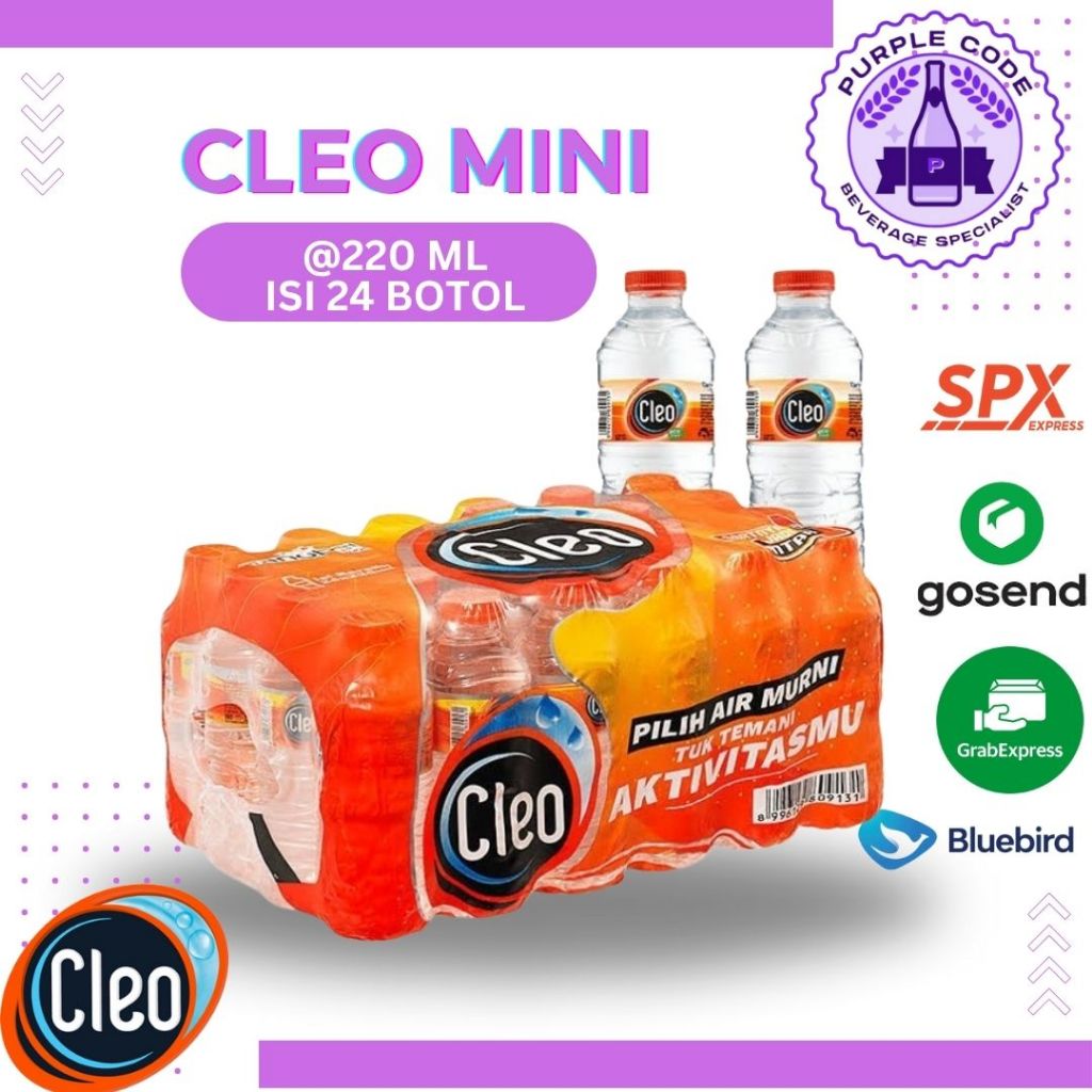 

(INSTANT READY) CLEO MINI PACK AIR MURNI 220ml Isi 24 PCS Per PACKS - READY AIR AIR AIR AIR AIR GALON, GELAS / CUP Air Minum Kemasan Botol Minuman Kardus