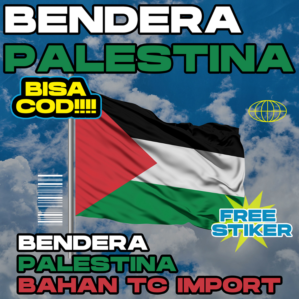 Bendera PALESTINA | BAHAN TC IMPORT Kain