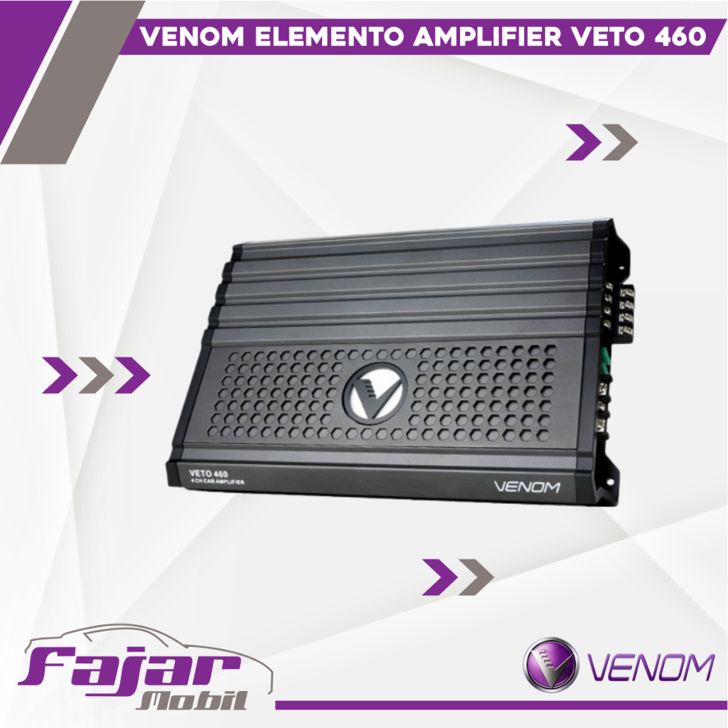 VENOM ELEMENTO VETO 460 POWER AMPLIFIER AUDIO MOBIL 4CH / POWER 4 CHANNEL VENOM