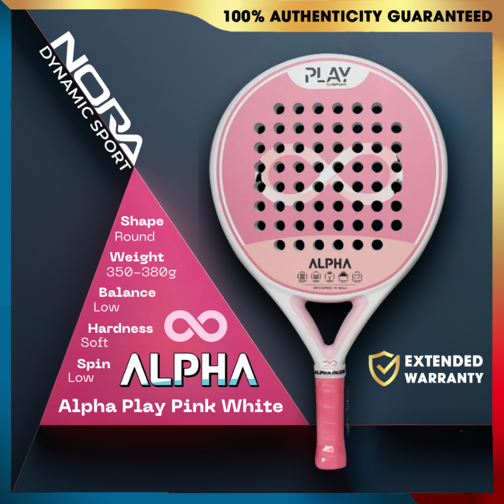 Alpha Play Pink White Raket Padel 