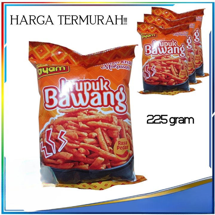 

225 gram KERUPUK Bawang Cap KACANG AYAM Oleh Oleh KHAS MAKASSAR