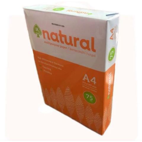 

Natural Kertas HVS A4 75gram 1RIM (500 Lembar) Kertas print fotocopy