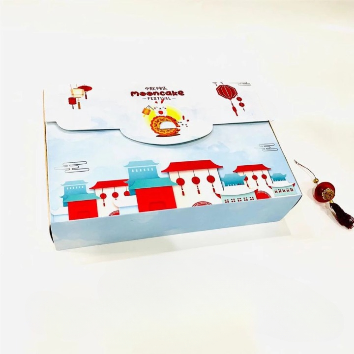 Cake Box Hampers Mooncake Sekat 6 Kardus Kue Packaging Hampers Mooncake