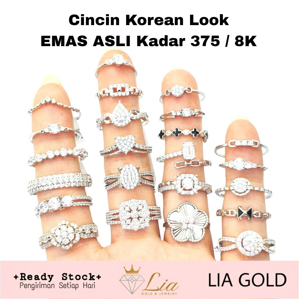 Cincin EMAS PUTIH ASLI Kadar 375 / 8K (TOKO MAS LIA GOLD BEKASI)