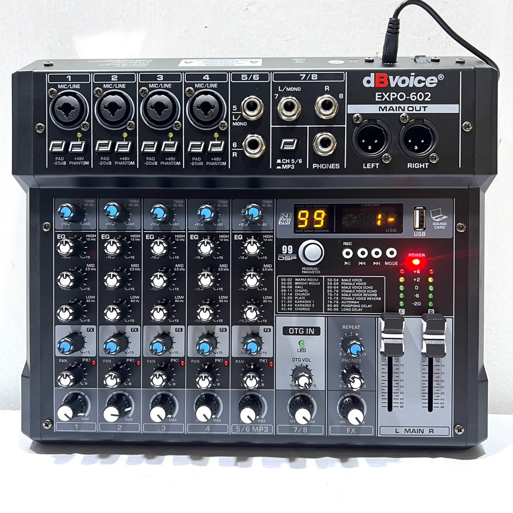 Mixer Dbvoice Expo 602 Original 8 Channel With Soundcard – OTG