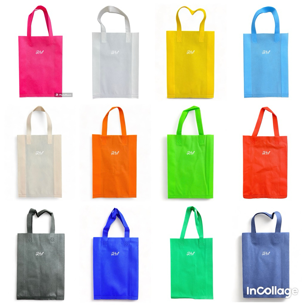 

Tas Spunbond / Tas Kain Belanja / Goodie Bag HLS ( tali lipat samping press bawah ) POLOS 25x35+8