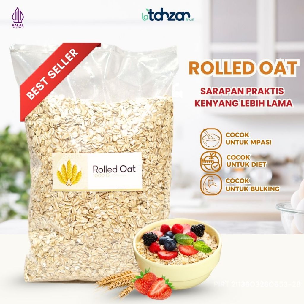 

Rolled Oat Premium 250 gram Gandum Utuh Sarapan Sehat untuk Diet dan Bulking Otot