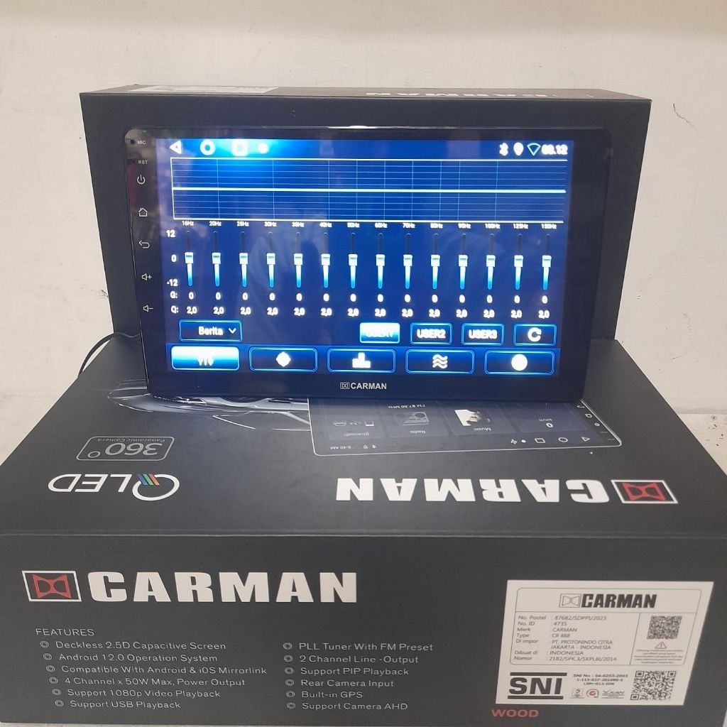 head unit Android 9 inch carman ram 6/128