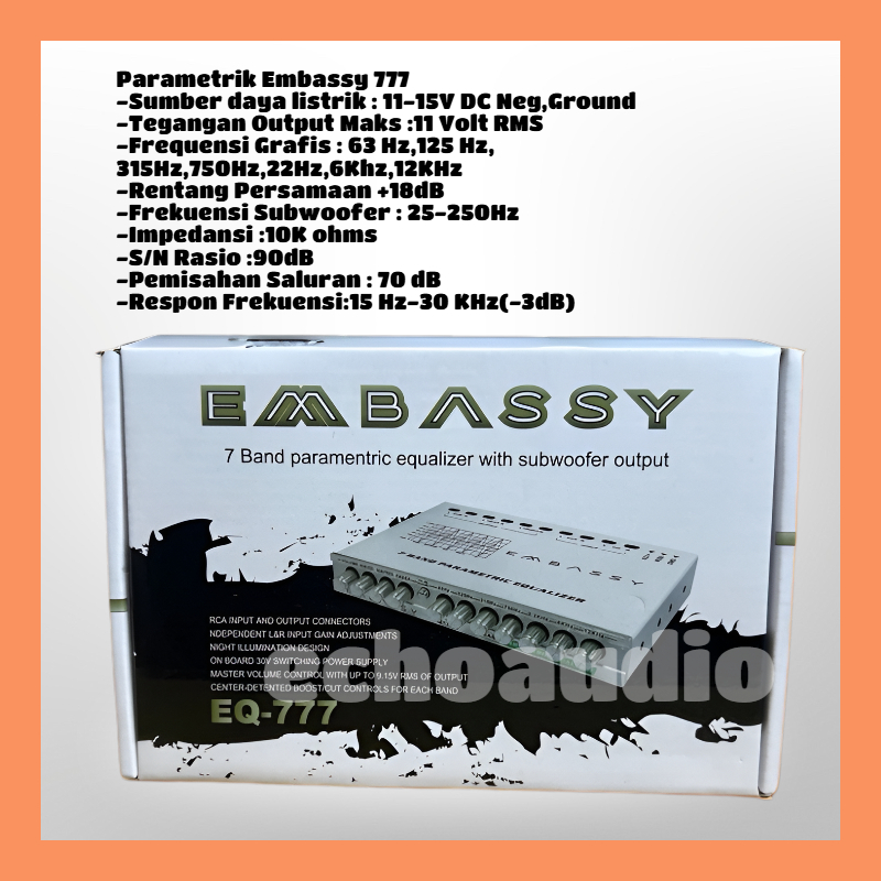 Parametric equalizer Embassy EQ 777 Priem Equalizer 7 Band