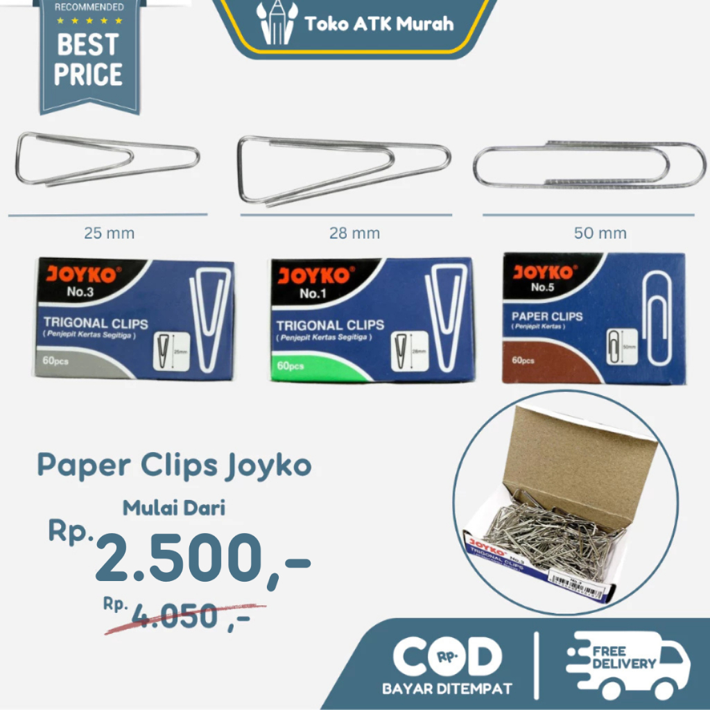 

Paper Clips Joyko Trigonal No. 3 (25 mm)