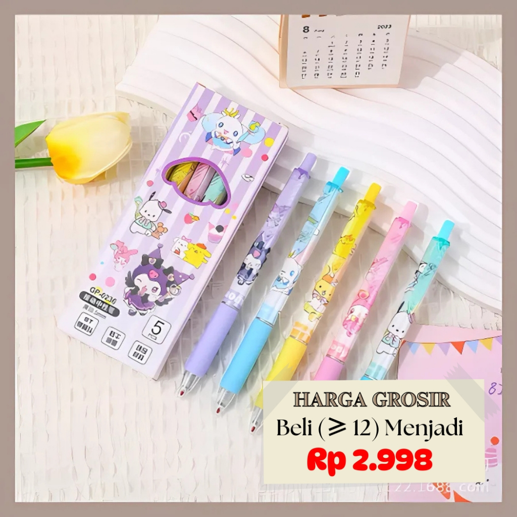 

1 Pulpen Gel Karakter BallPen Cartoon Pena Labubu Tinta Hitam 0.5mm AT42