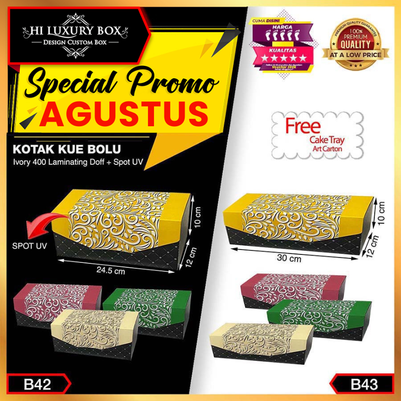 

Kotak Bolu|Brownies|Murah|Makanan|Serbaguna|Dus|Box|Packaging|B42