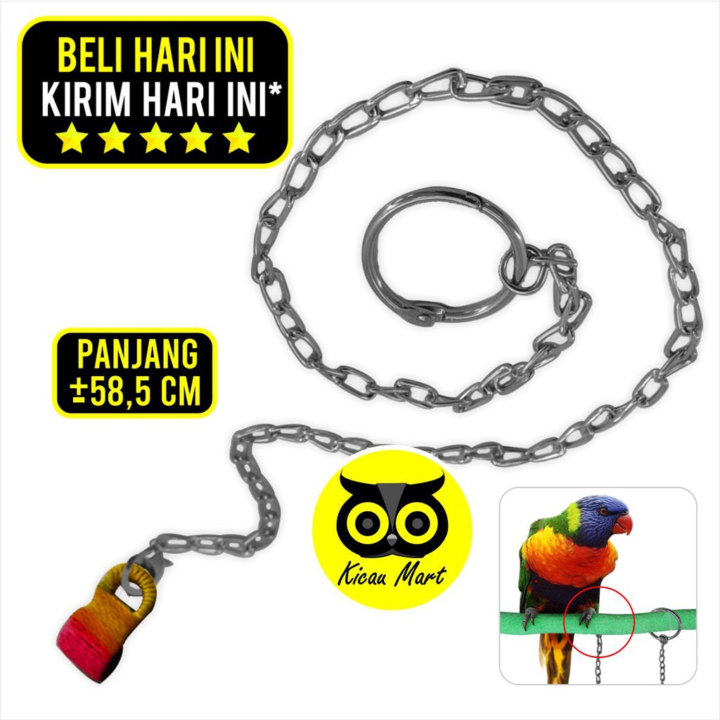 KICAU MART Rantai Kaki Burung Nuri Falk Parkit Parrot Hantu Borgol Kaki Burung Latih Training Burung