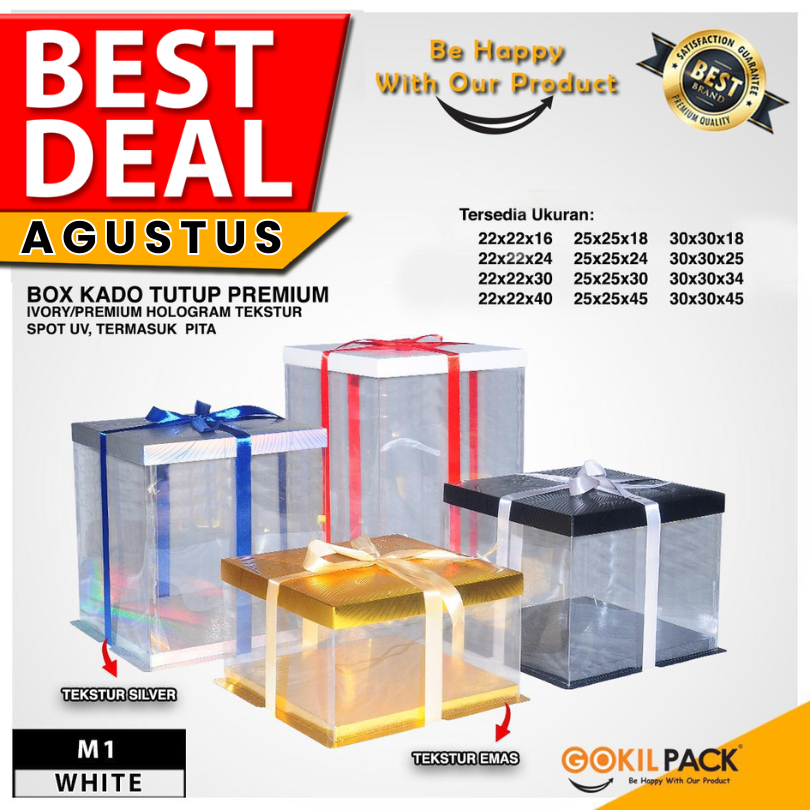 

Cake Box Kotak Kue Mika Transparan Dus Hadiah - Tutup Mika 25x25