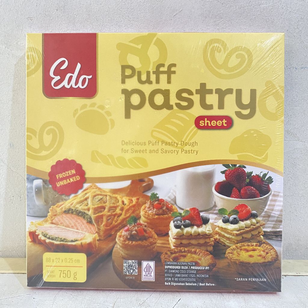 

Edo puff pastry 750 gram | puff pastry edo | puff pastry | pastry siap pakai