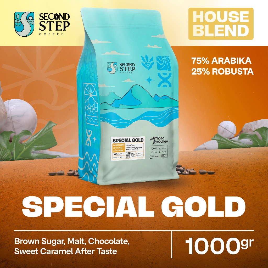 

Biji Kopi Bubuk Espresso Special Gold Blend Coffee Beans 1 Kg Coffe Roast Bean