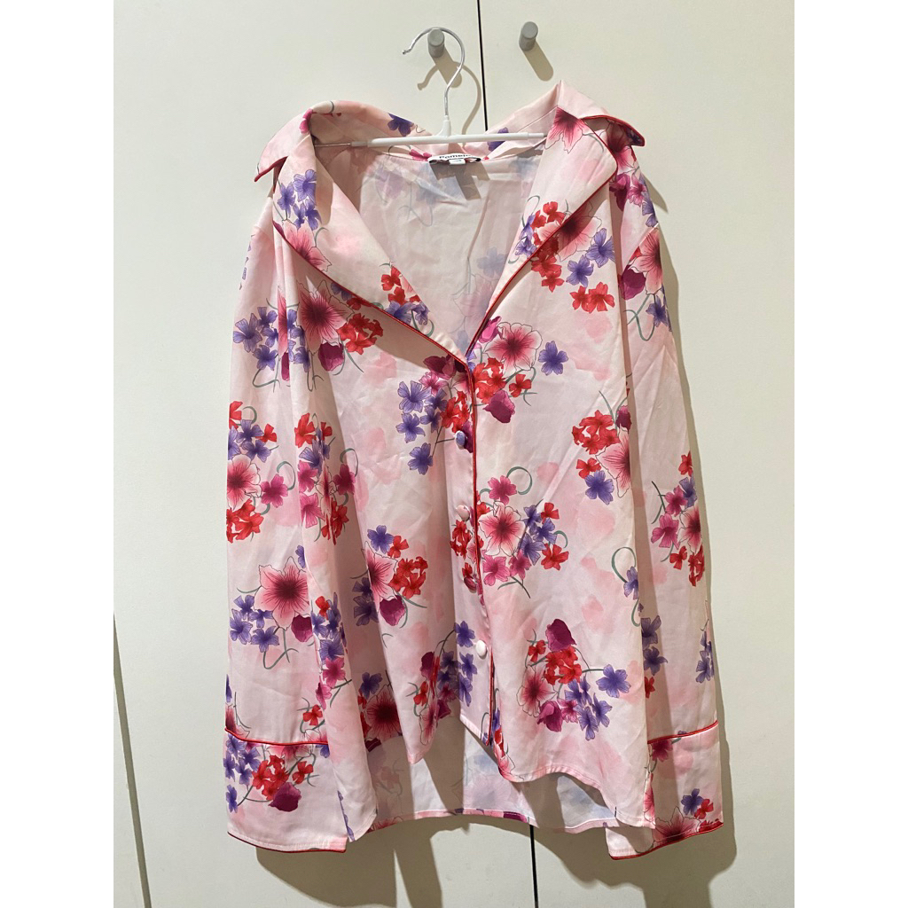 Pomelo Flower Pink Blouse Preloved Outer
