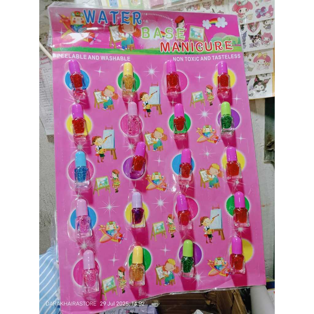Kutek Gliter Anak Perempuan/Kutek Anak Nail Art Kuku Polish