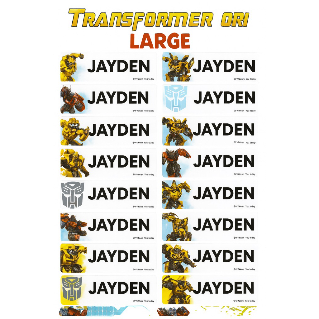 

Label nama transformer ori