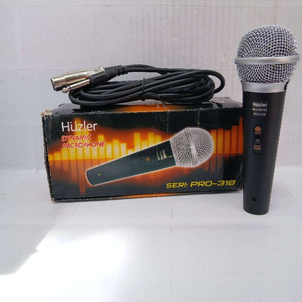 Mic Kabel HUZLER PRO 318 Dynamic Microphone Vocal Suara Jernih Bersih