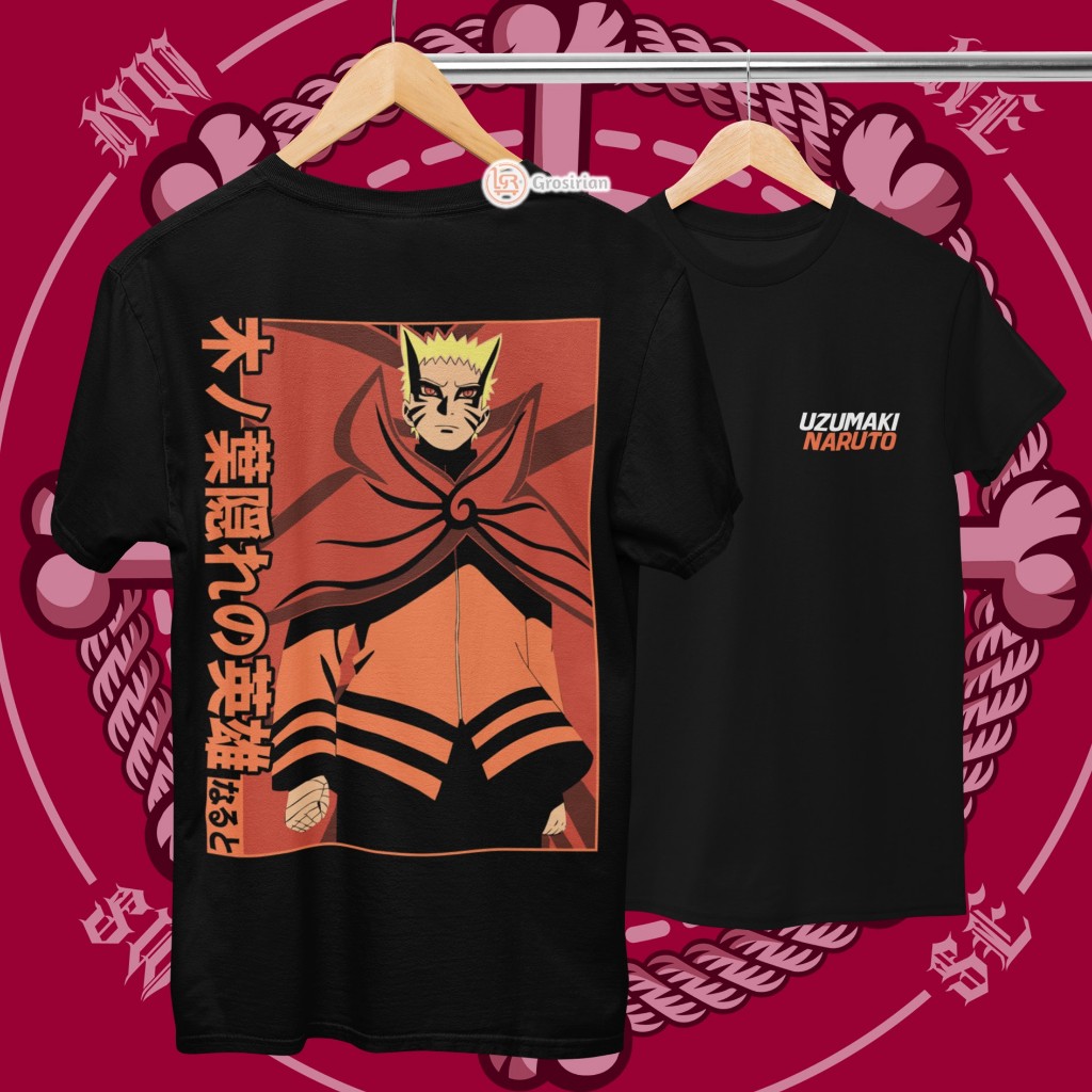 KAOS UZUMAKI NARUTO BARYON MODE - KAOS BAJU ANIME NARUTO MODE BARYON, KAOS SABLON, SABLON DTF
