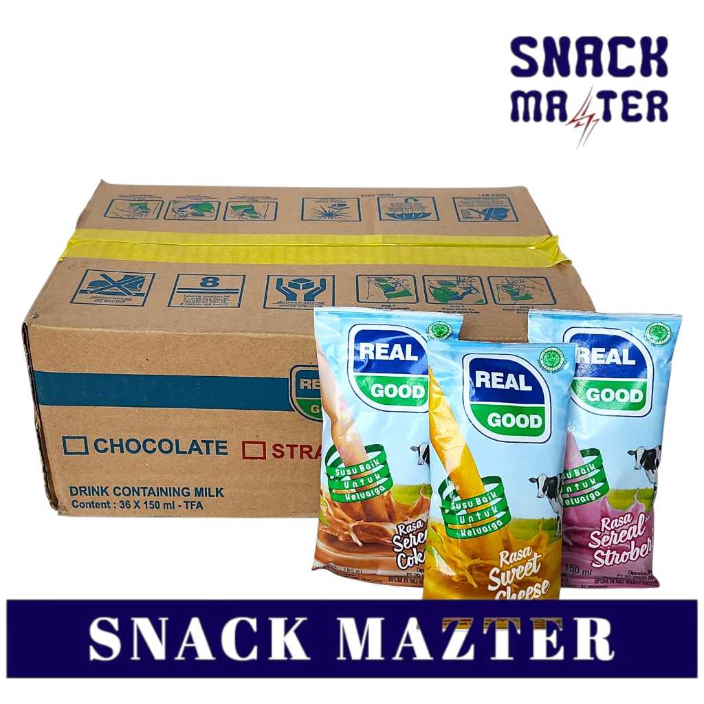 

Susu UHT Real Good Bantal KARTON - Netto 150 ml x 36 pcs