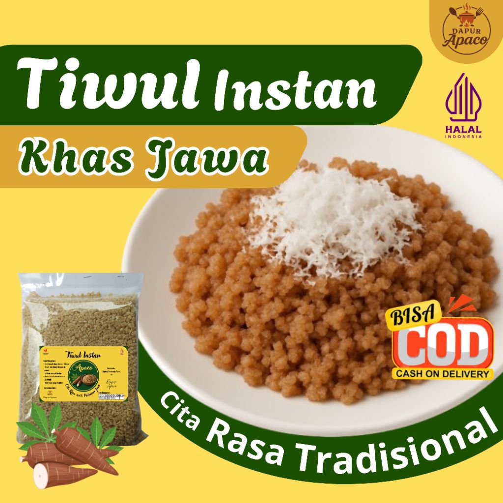 

Nasi Tiwul Instan Singkong Alami Rendah Karbo Pengganti Nasi DAPUR APACO