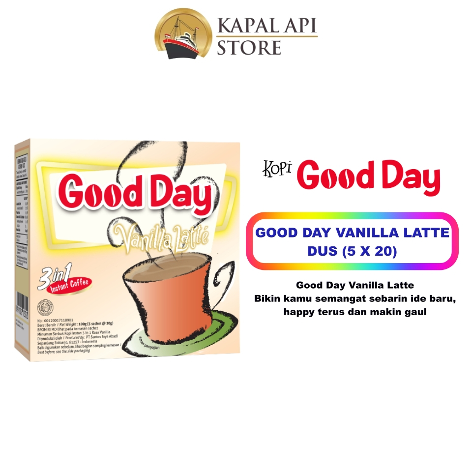 

[oddsolshop] pekanbaru/Good Day Vanilla Latte 3in1 Instant Coffee 5 PCS 20GR Kopi Instan Vanila