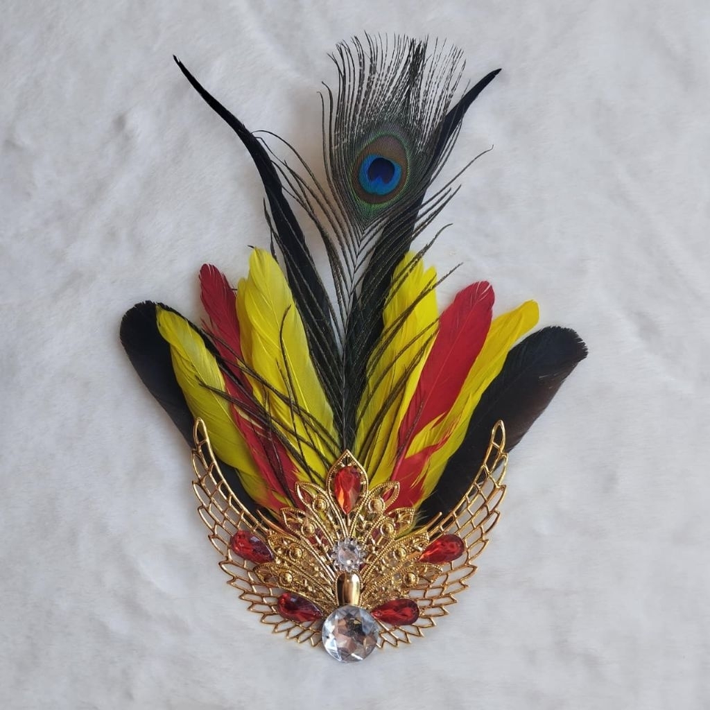 Emblem Sayap Komplit Bulu Merak | Cocok Untuk Aksesoris Topi pet | Paskibra | Lomba LKBB | Pramuka |