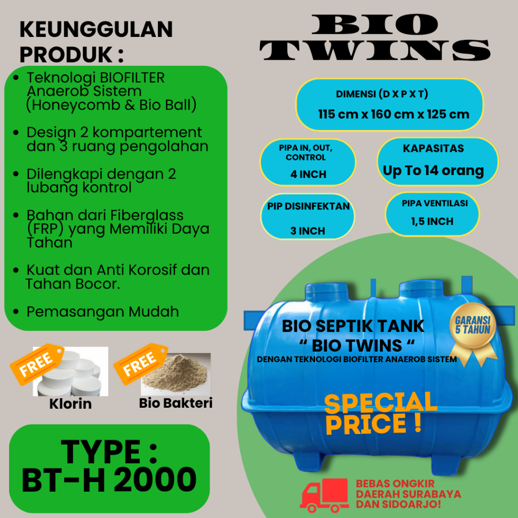 Bio Septic Tank 2000 Liter