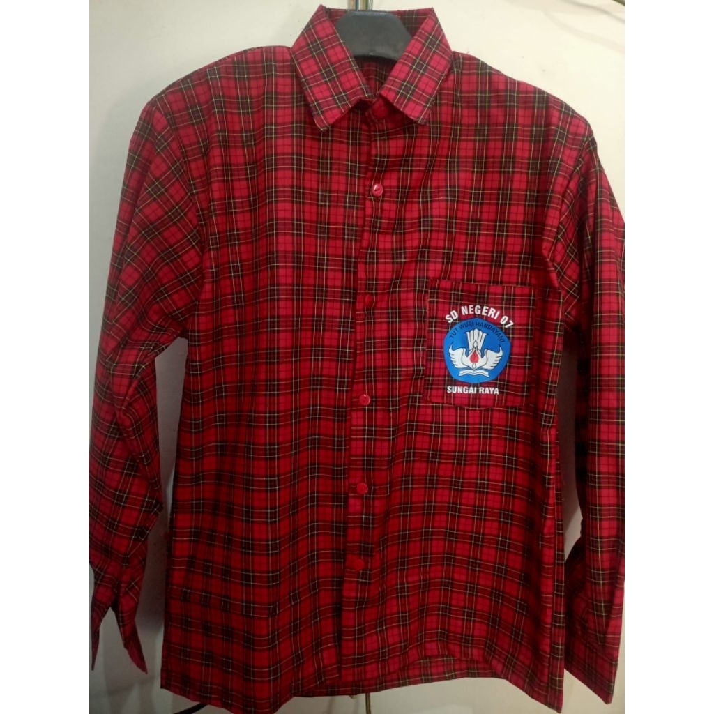 Seragam sekolah TK SD motif kotak-kotak