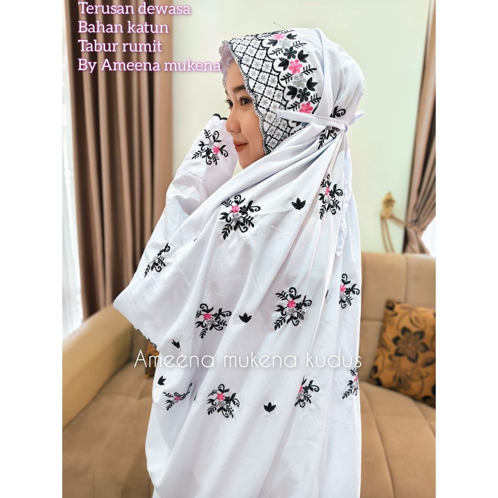 MUKENA TERUSAN DEWASA BUNGA TABUR RUMIT