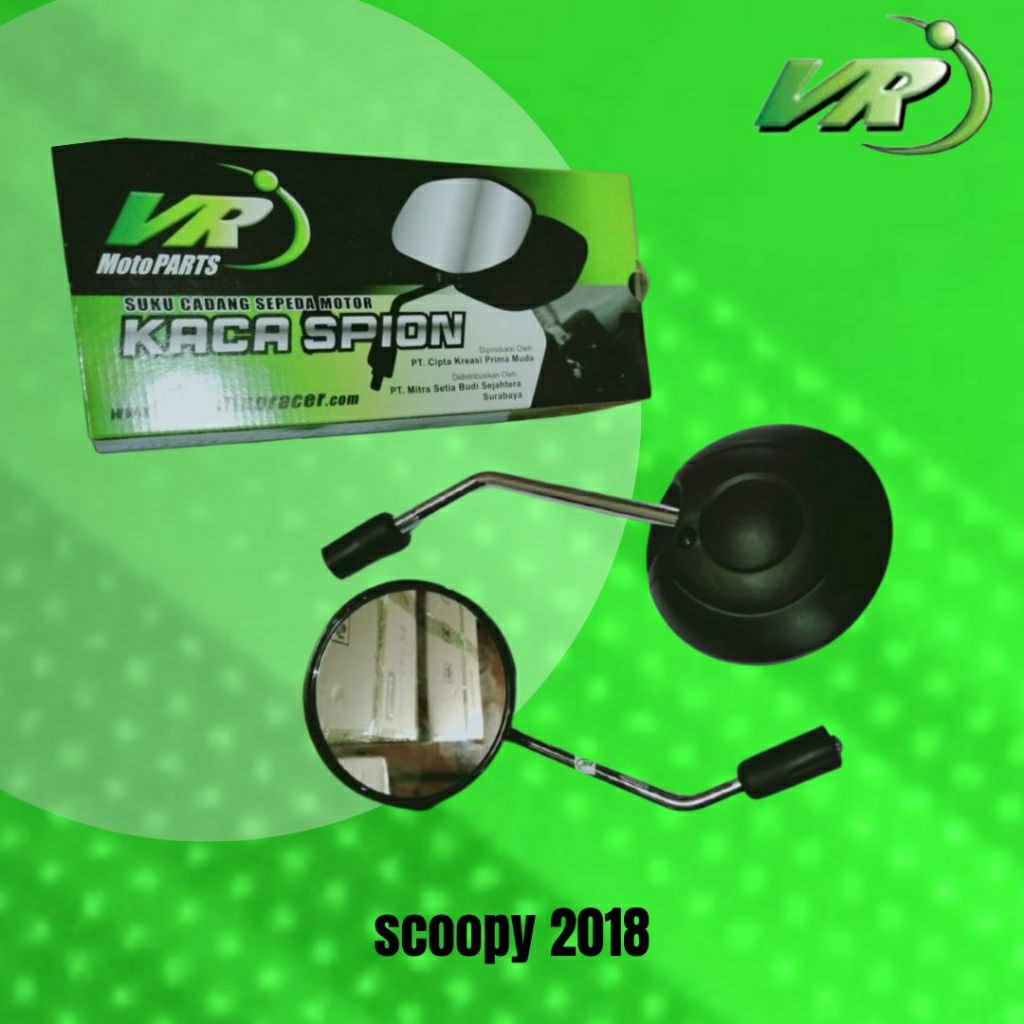 Kaca Spion Motor Honda Scoopy New Hitam Doff Model Standart Ori Merk VR