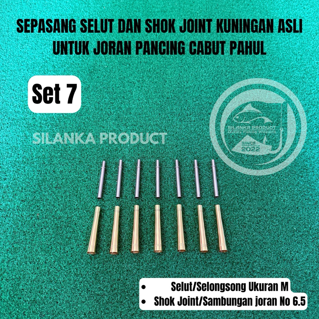 Sepasang Selut Kuningan Asli dan Shok Joint Steinles U/ Joran Timbang Cabut pahul