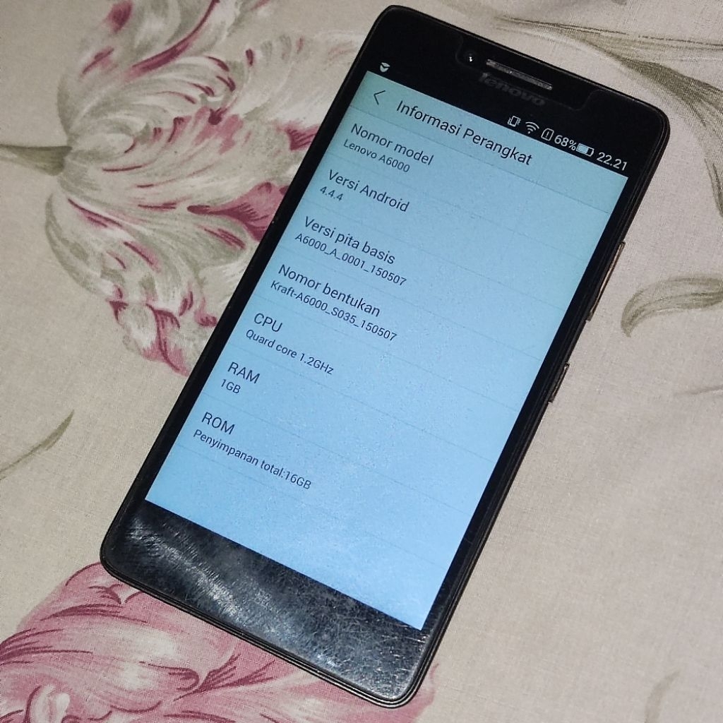 Lenovo a6000 1/16 hp second 2nd bekas seken preloved hp handphone murah 1gb 16gb