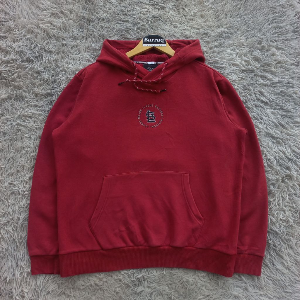 Hoodie MLB LST MLB ST LOUIS CARDINALS CENTER LOGO BORDIR Dalaman Sherpa Halus