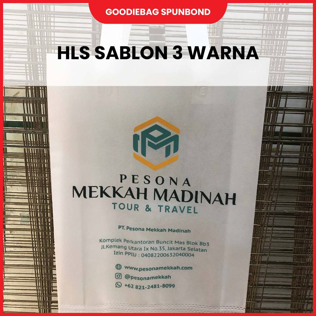 

Tas/Goodiebag sablon 3 warna | Tipe HLS ukuran 25X35cm, 30X40cm, 38X45cm