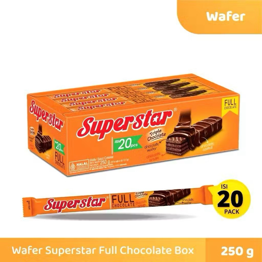 

Superstar Wafer Triple Chocolate || 1 Box (isi 20pcs)