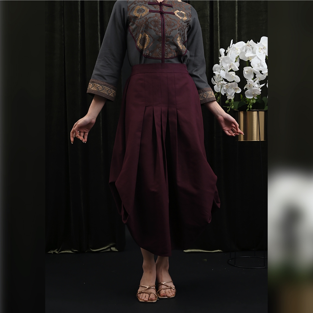 NONA RARA - Rozegain Skirt Basic P0525, Rok batik wanita modern