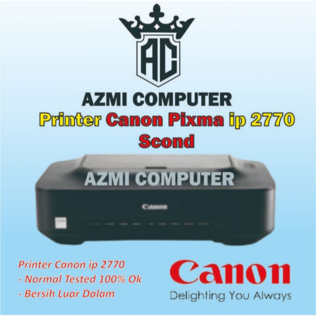 Printer Canon Ip2770 Scond Kosongan Tanpa Cartridge