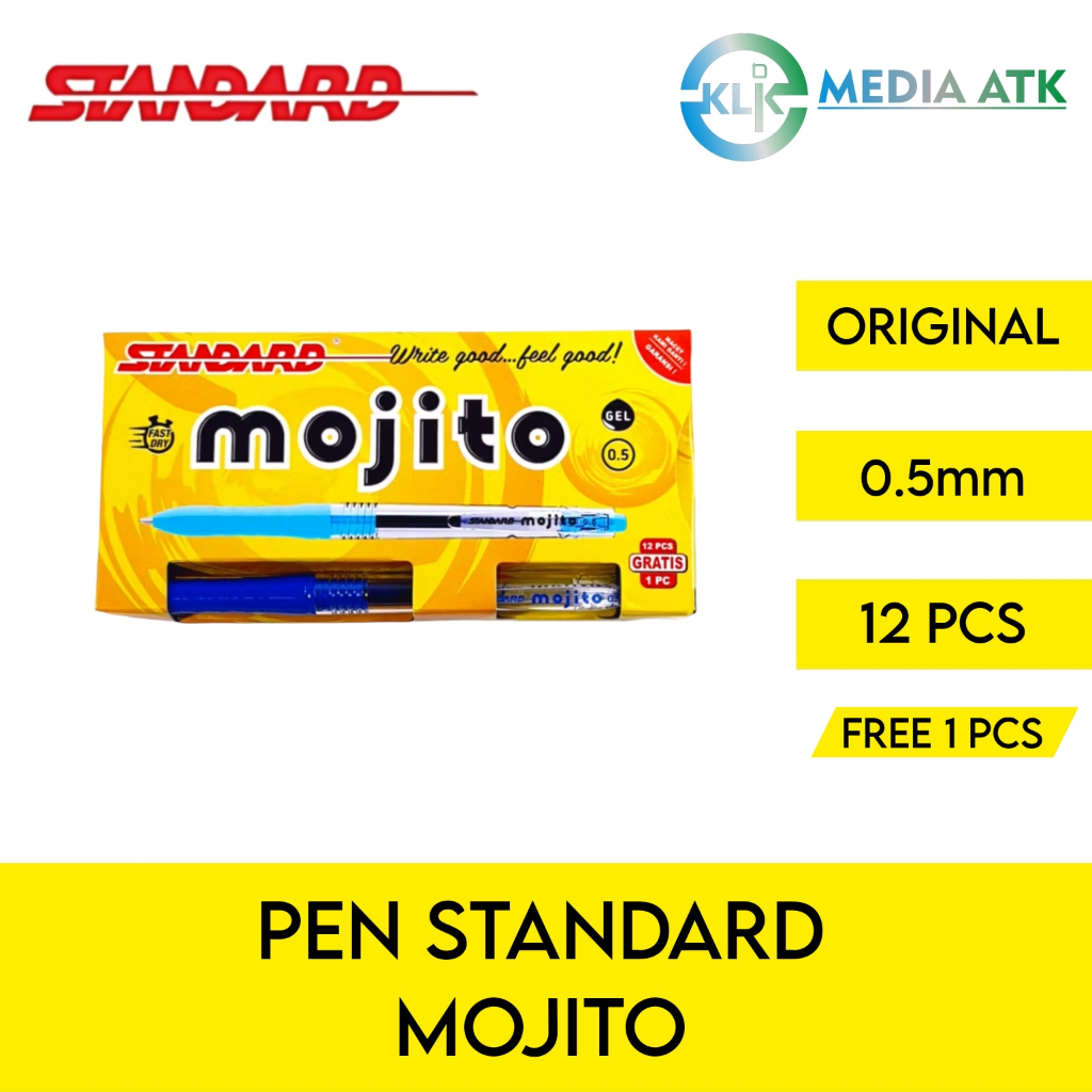 

Gel Pen / Pulpen Standard Mojito 0.5mm - 12 Pcs