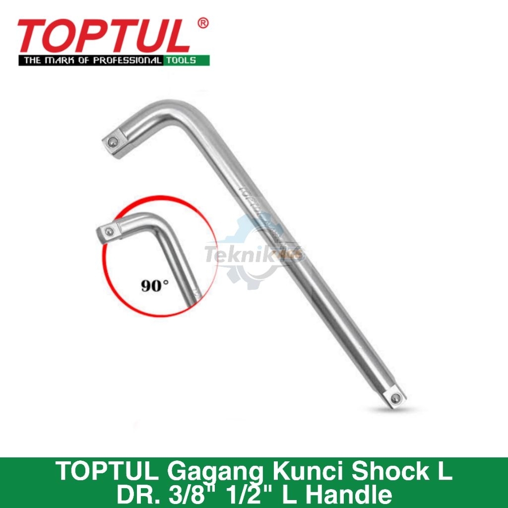 TOPTUL Gagang L Kunci Shock Sok 3/8" 1/2" L Handle AFAN1208 AFAN1610 AFAN1612