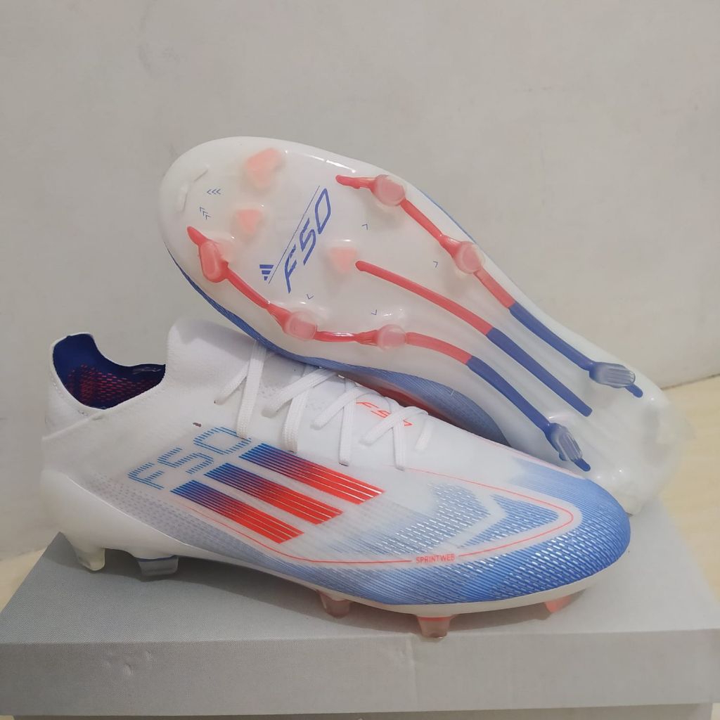 Sepatu Bola Adizero F50 Elite White Blue FG