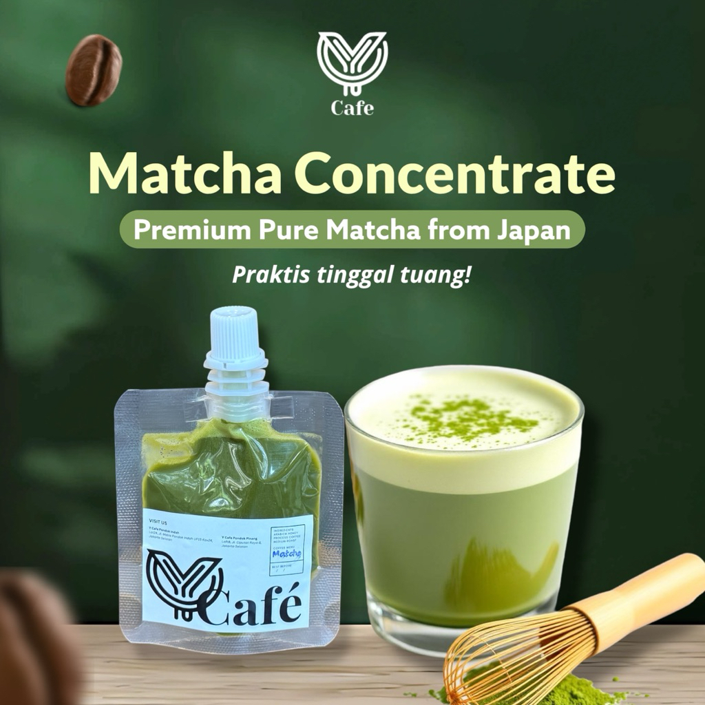 

Pure Matcha Konsentrat 45 ml Praktis Tinggal Instan Praktis Tinggal Tuang By Y Cafe
