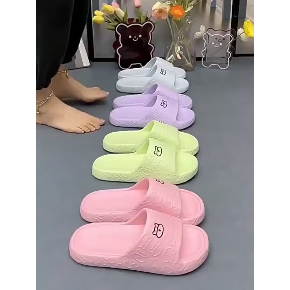 Sandal Slop Jelly Karet Model Bear Wanita Rumah Slipper Sandal Indoor wanita pria sandal